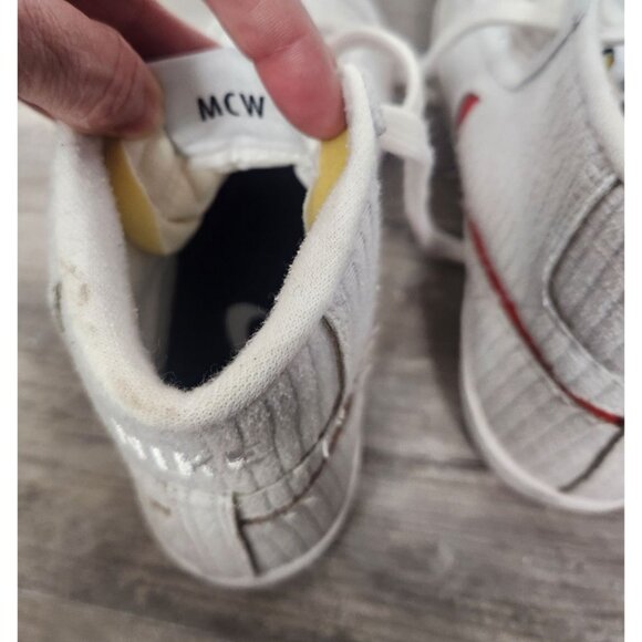 Nike By You ID Blazer Mid 77 Women's Sz. 6 Light Grey / Red - Picture 4 of 9